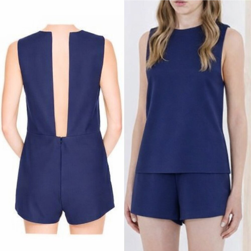 Finders Keepers Lucid Dreams Playsuit Romper in Navy size S Open Back